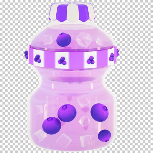 3d立体卡通蓝莓奶瓶饮料水果饮品元素