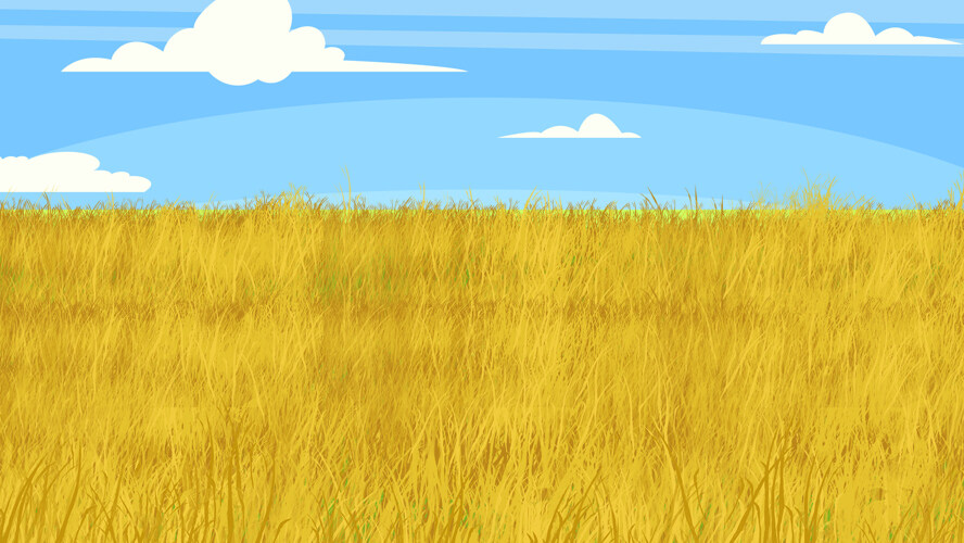 秋季黄色草地草原场景