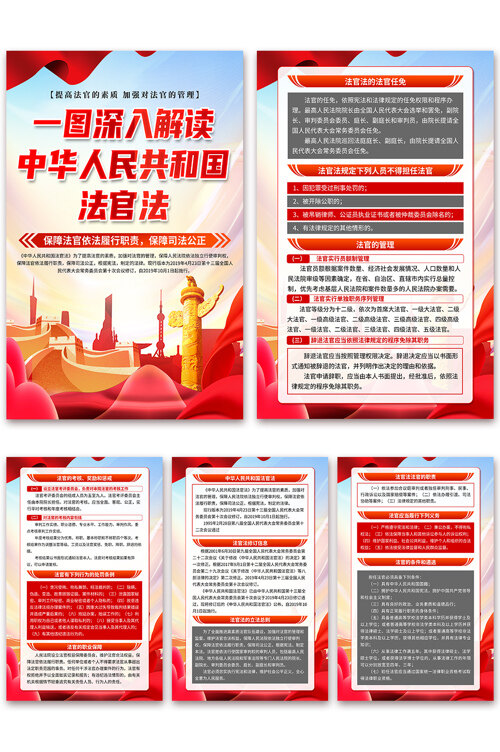 加强对法官的管理中华人民共和国法官法海报