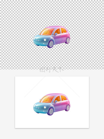 质感3D卡通彩色汽车UI图标
