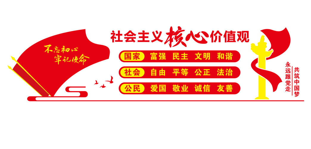 红色主题中国梦社会主义核心价值观文化墙